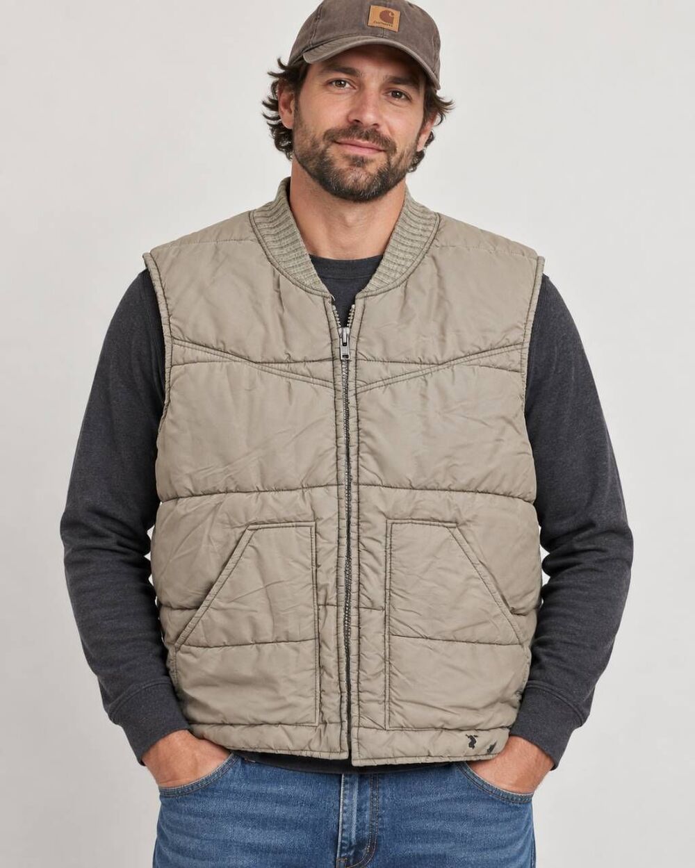 Vintage 80's Walls Blizzard-Pruf Insulated Vest Men’s Large Tall USA Khaki Workw